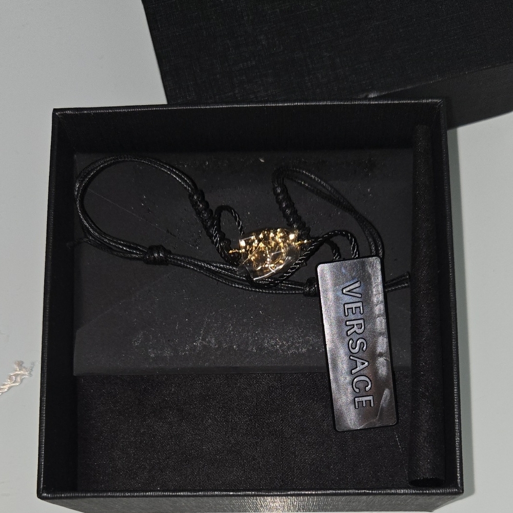 Versace Black and Gold Pendant Necklace